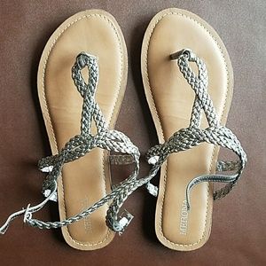 Merona Silver Braided Sandals
